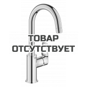 Смеситель для раковины GROHE BauLoop с ограничителем температуры и нажимным донным клапаном, L-Size, хром 