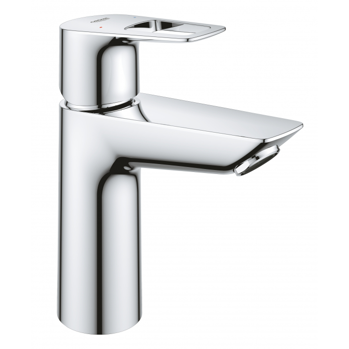 Смеситель для раковины GROHE BauLoop с ограничителем температуры, гладкий корпус, M-Size, хром 