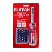 Отвертка и набор бит ELITECH 290001