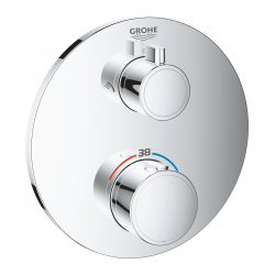 Внешняя часть термостата для душа GROHE Grohtherm на 2 потребителя, круглая, хром (24076000)