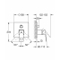 Внешняя часть смесителя для ванны GROHE Eurocube с переключателем на 3 положения, cуперcталь 