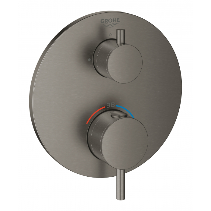 Внешняя часть термостата для душа GROHE Atrio на 2 потребителя, темный графит матовый 