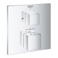 Внешняя часть термостата для ванны GROHE Grohtherm Cube на 2 потребителя, хром 