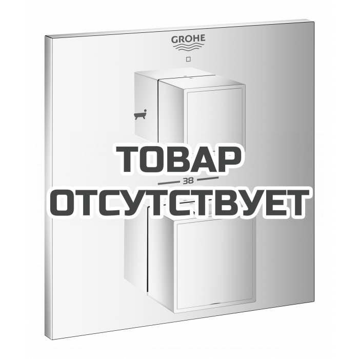 Внешняя часть термостата для ванны GROHE Grohtherm Cube на 2 потребителя, хром 