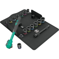 Набор торцевых головок ударных WERA 8100 SB 12 Zyklop Comfort  с трещоткой, 3/8", 8 - 24 мм 16 пр. 005530
