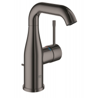 Смеситель для раковины GROHE Essence с донным клапаном, M-Size, темный графит глянец 