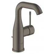 Смеситель для раковины GROHE Essence с донным клапаном, M-Size, темный графит матовый 