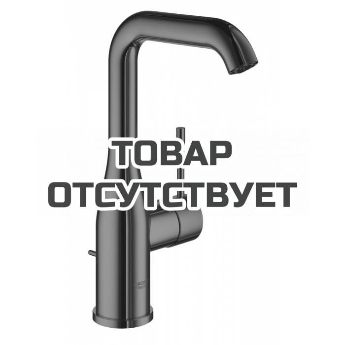 Смеситель для раковины GROHE Essence с донным клапаном, L-Size, темный графит глянец 
