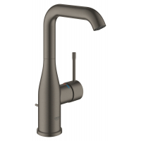 Смеситель для раковины GROHE Essence с донным клапаном, L-Size, темный графит матовый 