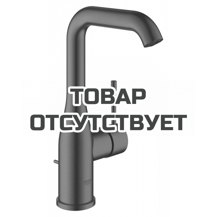 Смеситель для раковины GROHE Essence с донным клапаном, L-Size, темный графит матовый (24174AL1)