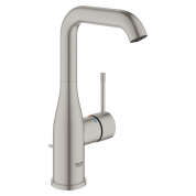 Смеситель для раковины GROHE Essence с донным клапаном, L-Size, суперсталь 