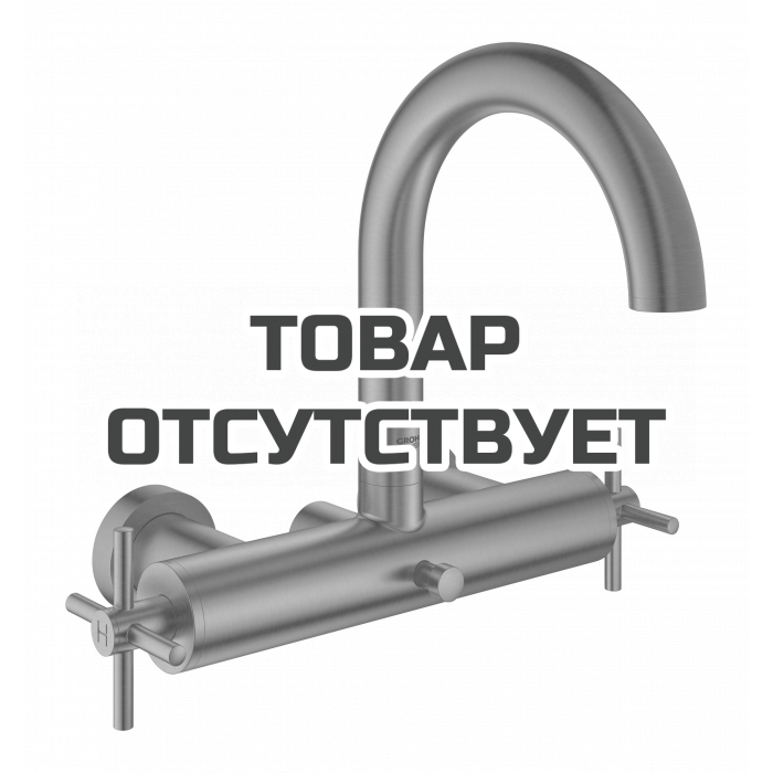 Смеситель для ванны GROHE Atrio двухвентильный, внешнего монтажа, суперсталь 