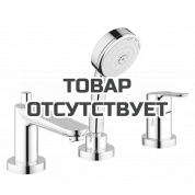 Смеситель для ванны GROHE BauEdge на 3 отверстия, на край ванны, хром 