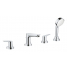 Смеситель для ванны GROHE BauEdge на 4 отверстия, на край ванны, хром 