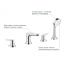 Смеситель для ванны GROHE BauEdge на 4 отверстия, на край ванны, хром 