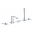 Смеситель для ванны GROHE Allure двухвентильный, на 5 отверстий, на край ванны, хром 