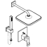 Готовый комплект для ванной комнаты GROHE Eurocube, с верхним душем Tempesta 250 Cube, хром 