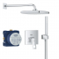 Готовый комплект для ванной комнаты GROHE Eurocube, с верхним душем Tempesta 250 Cube, хром 