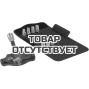 Набор торцевых головок WERA Kraftform Kompakt 400 RA Set 2 с отвёрткой-воротком, Т-образной рукояткой с трещоткой 1/4", 6 - 13 мм 9 пр. 023470