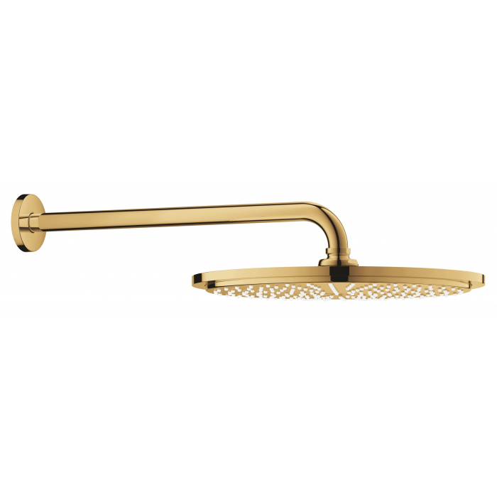Верхний душ с душевым кронштейном 380 мм, 1 режим струи, GROHE Rainshower, холодный рассвет глянец