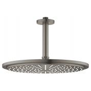 Верхний душ с потолочным душевым кронштейном 142 мм, 1 режим струи, GROHE Rainshower, темный графит матовый