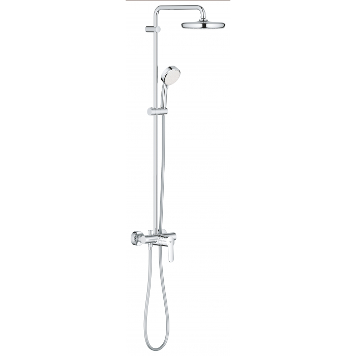 Душевая система с однорычажным смесителем настенного монтажа, GROHE Tempesta Cosmopolitan System 210, хром