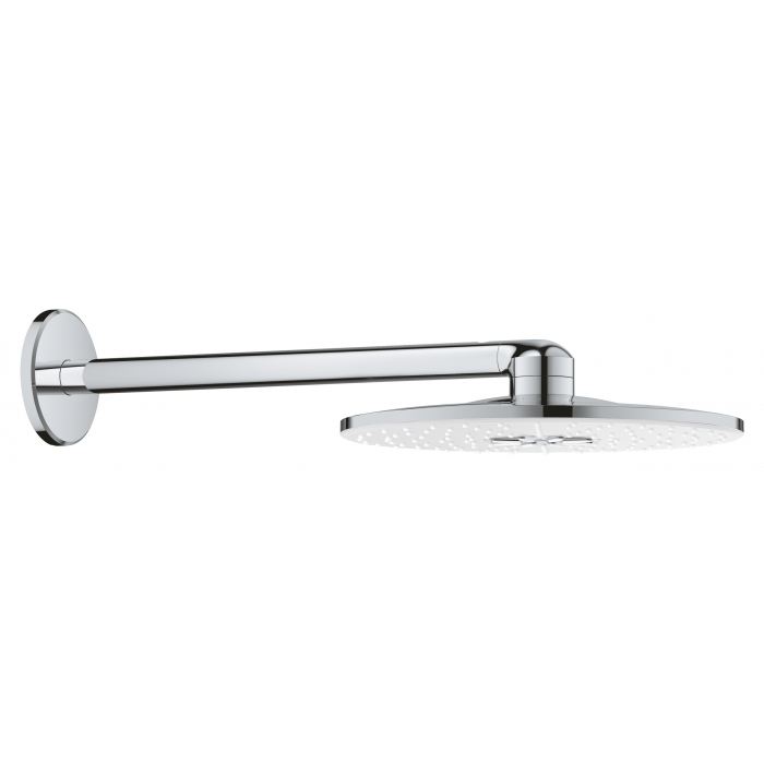 Верхний душ GROHE Rainshower 310 SmartActive с душевым кронштейном 430 мм, 2 режима струи, белая луна 