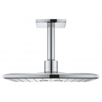 Верхний душ Grohe с потолочным душевым кронштейном 142 мм, 2 режима струи, Rainshower 310 SmartActive Cube, хром