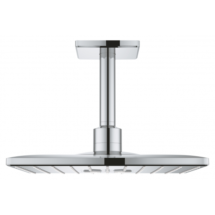 Верхний душ Grohe с потолочным душевым кронштейном 142 мм, 2 режима струи, Rainshower 310 SmartActive Cube, хром