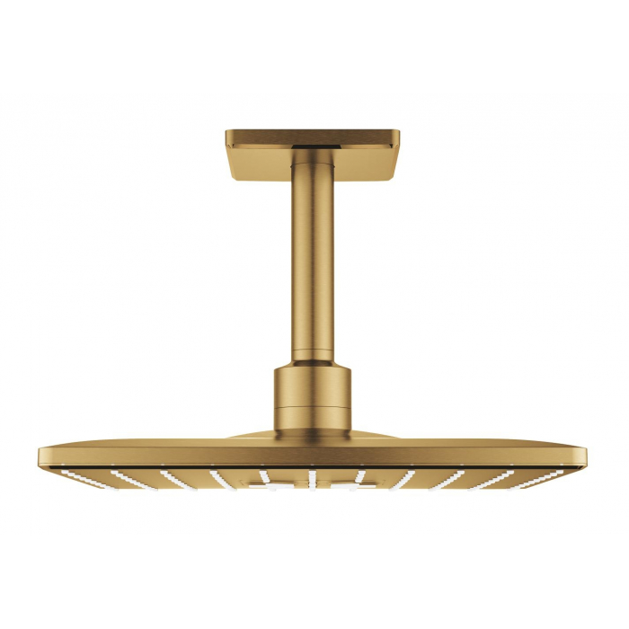 Верхний душ GROHE Rainshower SmartActive 310 Cube с потолочным душевым кронштейном 142 мм, 2 режима струи, холодный рассвет матовый 