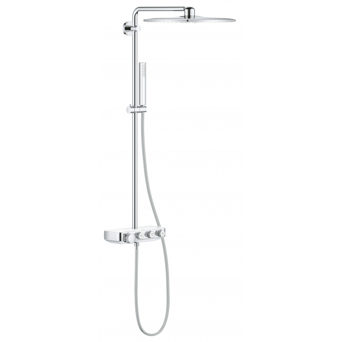 Душевая система с термостатом для настенного монтажа, GROHE Euphoria SmartControl System 310, белая луна