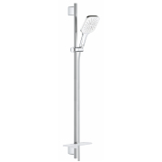 Душевой гарнитур GROHE Rainshower SmartActive 130 Cube, 3 вида струй, белая луна 