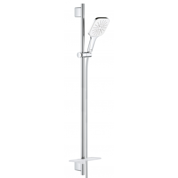 Душевой гарнитур GROHE Rainshower SmartActive 130 Cube, 3 вида струй, белая луна 