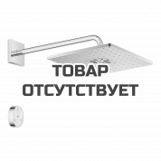 Верхний душ с душевым кронштейном 422 мм, 2 режима струи, GROHE Rainshower SmartConnect 310 Cube, хром