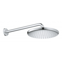 Верхний душ GROHE Tempesta 250, круглый + Душевой кронштейн 380 мм, хром 