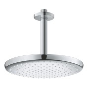 Верхний душ GROHE Tempesta 250, круглый (низ-хром, верх-белый) + Душевой кронштейн потолочный 142 мм, хром 