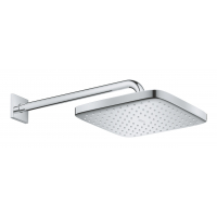 Верхний душ GROHE Tempesta CUBE 250, квадратный (низ-хром, верх-белый) + Душевой кронштейн 380 мм, хром 