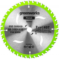Пильный диск по дереву для циркулярной пилы Greenworks 184x1.75/1.13x20 мм 40T