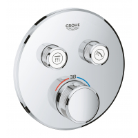 Внешняя часть термостата для ванны и душа GROHE Grohtherm SmartControl на 2 потребителя, круглая, хром 