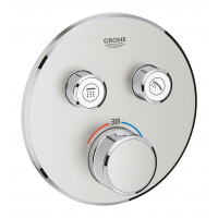 Внешняя часть термостата для ванны и душа GROHE Grohtherm SmartControl на 2 потребителя, круглая, суперсталь 