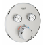 Внешняя часть термостата для ванны и душа GROHE Grohtherm SmartControl на 2 потребителя, круглая, суперсталь 