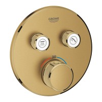 Внешняя часть термостата для ванны и душа GROHE Grohtherm SmartControl на 2 потребителя, круглая, холодный рассвет матовый 