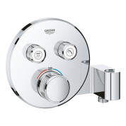 Внешняя часть термостата для ванны и душа GROHE Grohtherm SmartControl на 2 потребителя, круглая, с держателем ручного душа, хром 