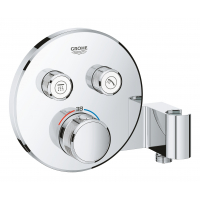 Внешняя часть термостата для ванны и душа GROHE Grohtherm SmartControl на 2 потребителя, круглая, с держателем ручного душа, хром 
