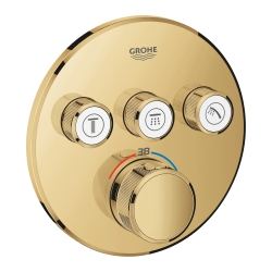 Внешняя часть термостата для ванны и душа GROHE Grohtherm SmartControl на 3 потребителя, круглая, холодный рассвет глянец (29121GL0)