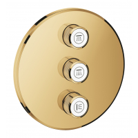 Внешняя часть переключателя потоков GROHE Grohtherm SmartControl на 3 положения, круглая, холодный рассвет глянец 