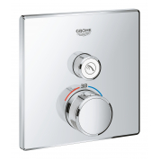 Внешняя часть термостата для душа GROHE Grohtherm SmartControl на 1 потребителя, квадратная, хром 