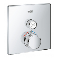 Внешняя часть термостата для душа GROHE Grohtherm SmartControl на 1 потребителя, квадратная, хром 