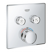 Внешняя часть термостата для ванны и душа GROHE Grohtherm SmartControl на 2 потребителя, квадратная, хром 