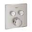 Внешняя часть термостата для ванны и душа GROHE Grohtherm SmartControl на 2 потребителя, квадратная, суперсталь 